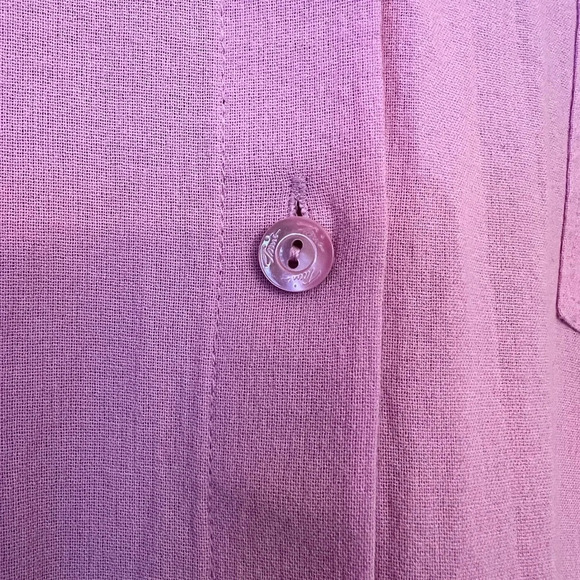 Trina Turk Cotton Button Front Shirt Women's Purple Roll Sleeve Top Size Large - Picture 2 of 10